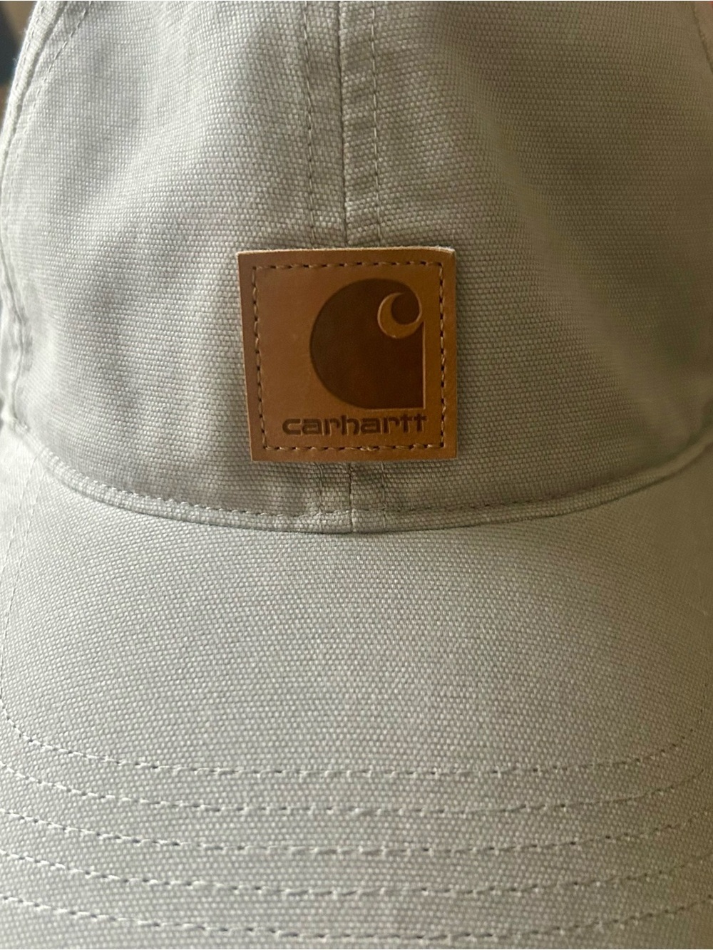 Carhartt Light Gray Canvas Baseball Cap with Leather Patch - Picture 5 of 7